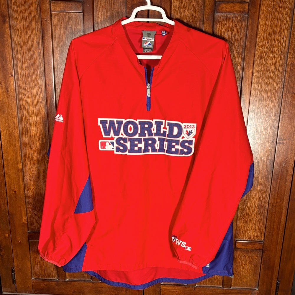 Authentic Majestic 2012 World Series Dugout Warm-up Pullover Jacket Sz. 2XL
